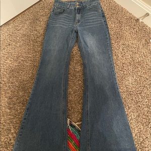 High Wasit Leg Flare Jeans